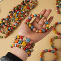 10pc Chunky Boho Ceramic Bracelet Stack