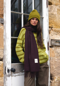 Lambswool Oversized Scarf in Brown
