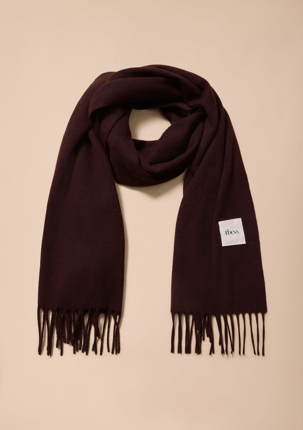 Lambswool Oversized Scarf in Brown