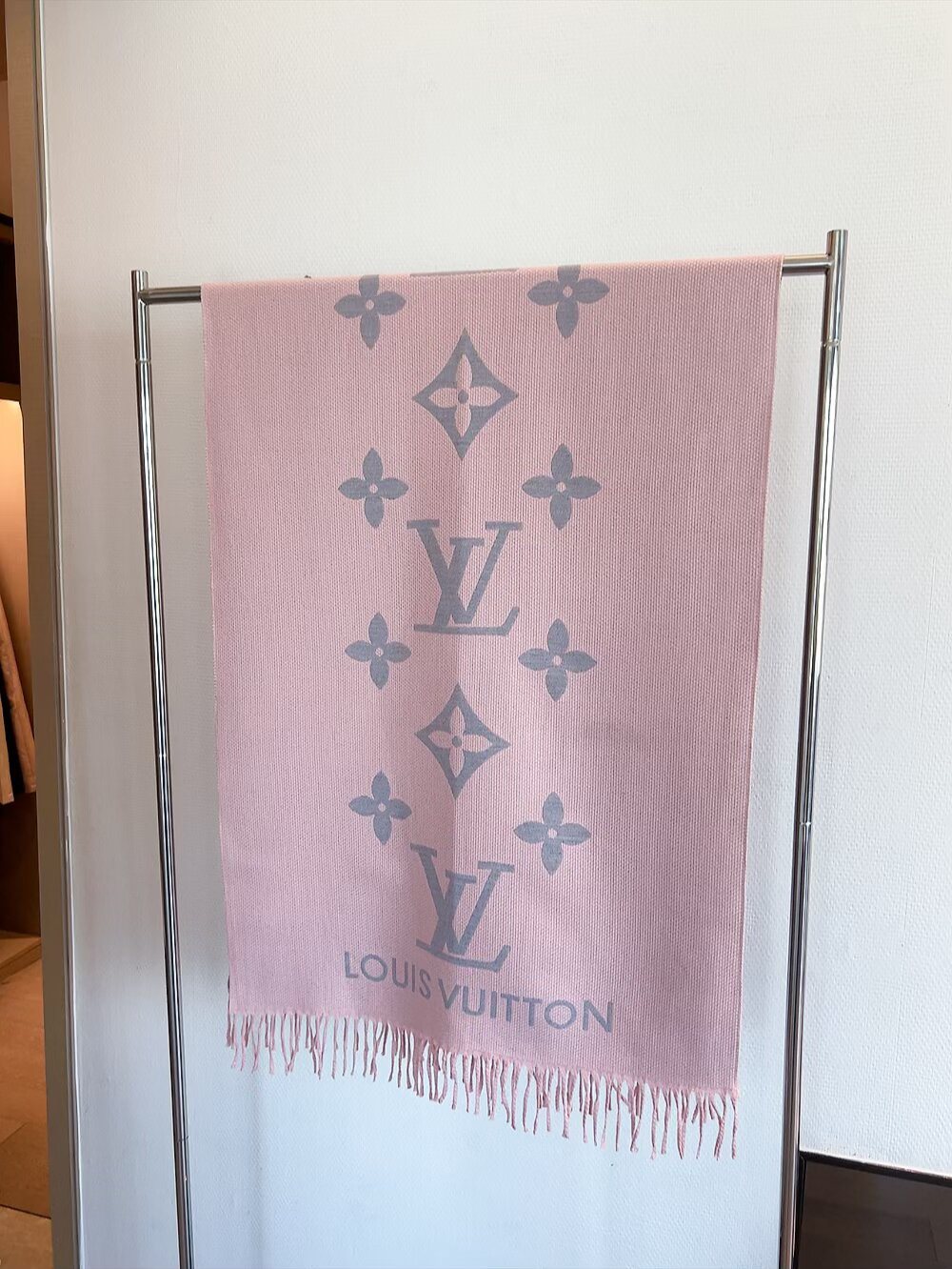 Louis Vuitton Oversized Floral Monogram Fringed Scarf