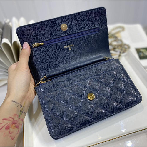 Chanel WOC iridescent Blue caviar